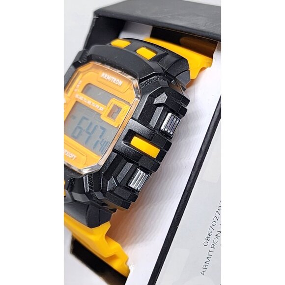 Armitron Pro Sport Yellow-Black Watch: Water-Resistant Dual Time & Chrono Unisex - Picture 13 of 15